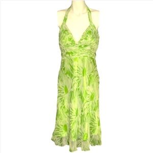 NWT XXi Green Silk Halter Dress